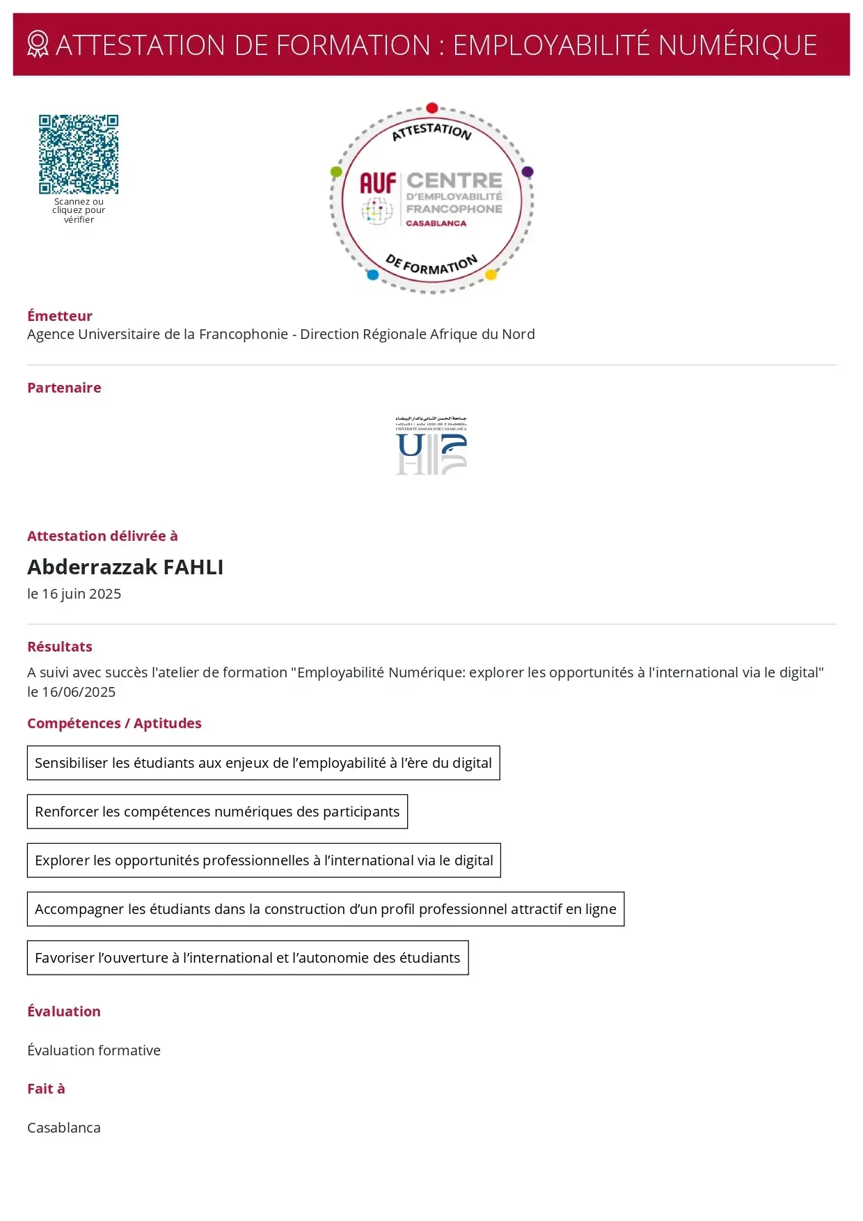 Formation Employabilité Numérique - Agence Universitaire de la Francophonie